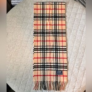 LOCHMERE Camel Thomson 100% Cashmere Plaid Scarf Excellent Condition